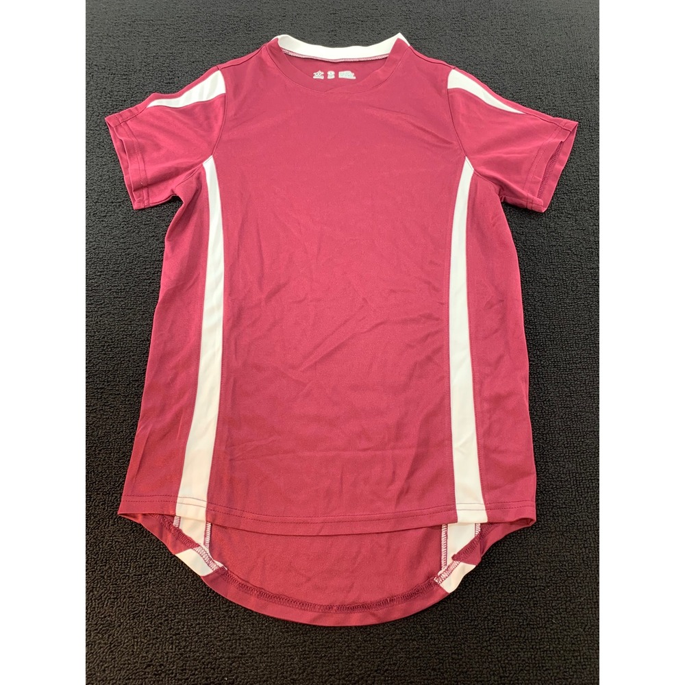 Alleson Athletic Kids Athletic T-Shirt Short‎ Sleeve Maroon White Size S